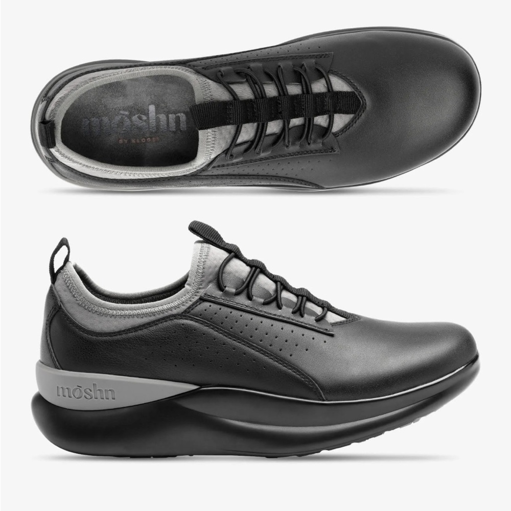 Leather Moshn by Klogs NWT  Tempo Lace Up Black/Charcoal shoes size 7. - Picture 2 of 11